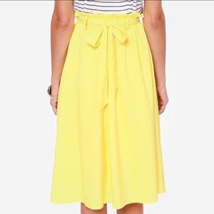 Yellow A-line skirt